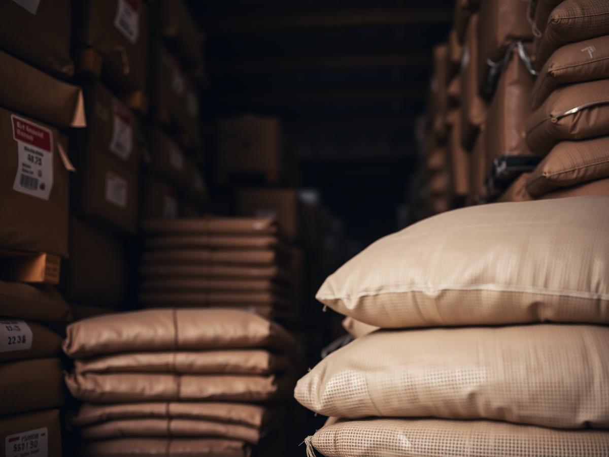 Stacked bulk goods at A-Z Wholesale